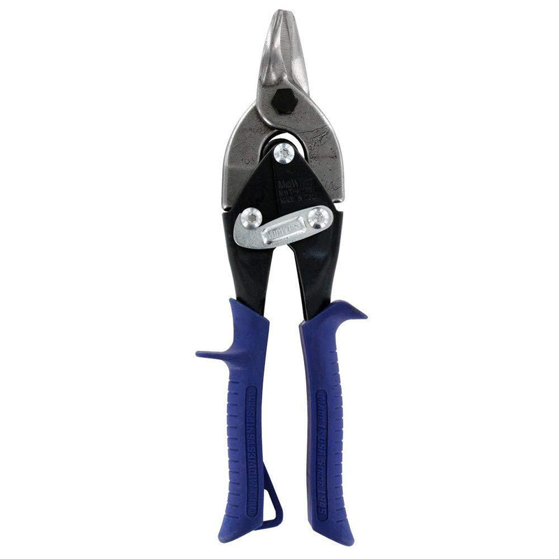 MIDWEST Bulldog Aviation Tin Snip - Straight Cut Regular Tin Cutting Shears with Forged Blade & KUSH'N-POWER Comfort Grips - MWT-6716B Metal
