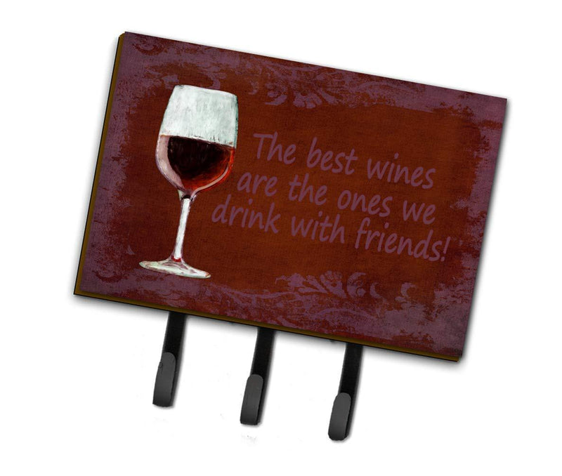 Caroline's Treasures SB3068TH68 The Best Wines are The Ones we Drink with Friends Leash or Key Holder, Triple, Multicolor