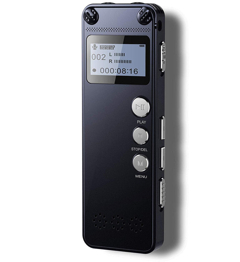16G Digital Voice Recorder, Audio Recorder with Playback, Dictaphone with USB Rechargeable,MP3,Voice Activated Recorder for Meetings/Lectures/Interviews/Classes