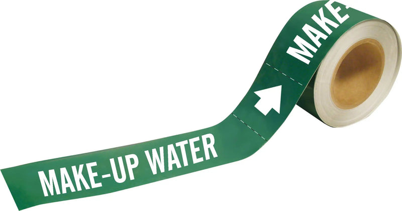 Brady 73907 Pipe Marker, Make-Up Water, 2" Height (Pack of 25)
