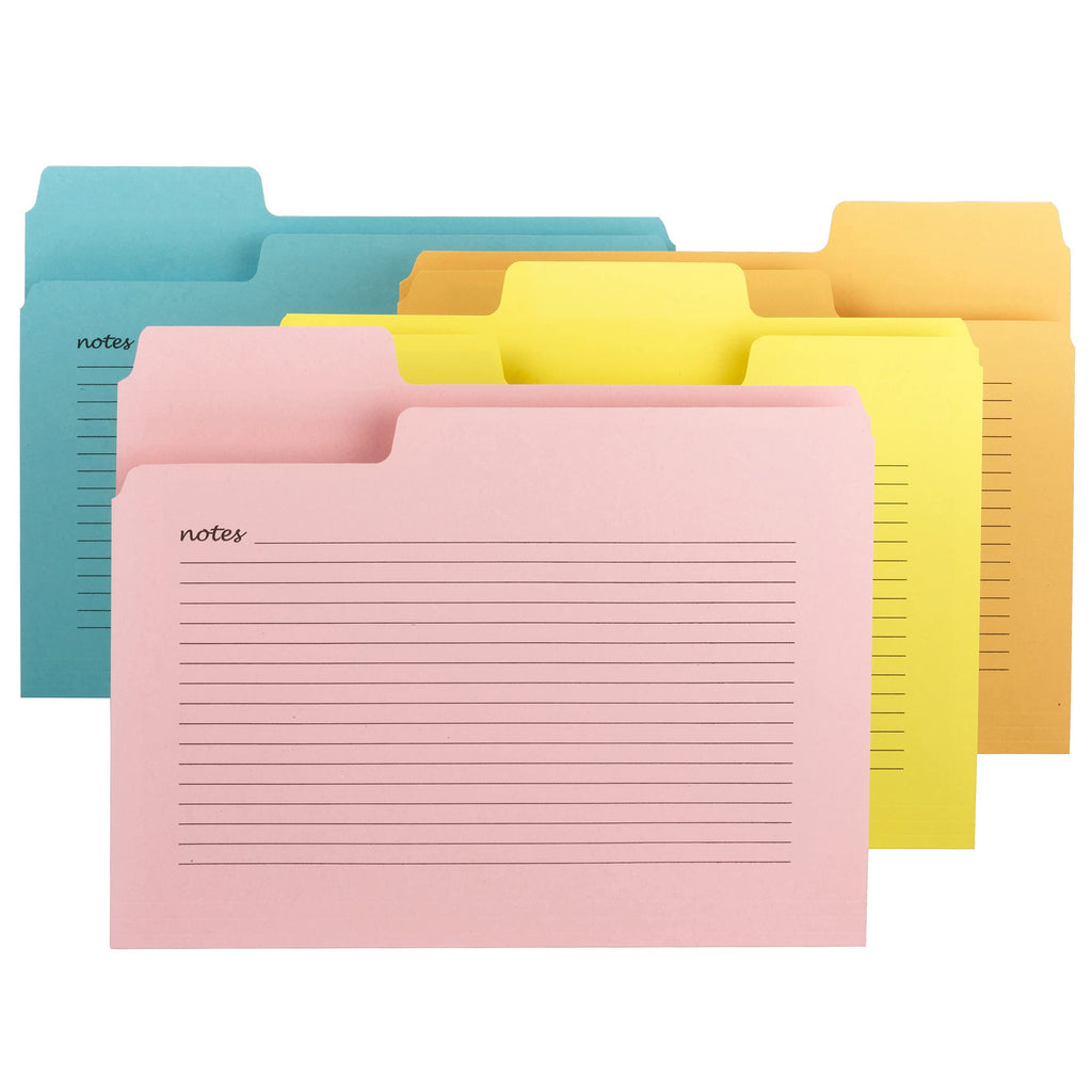 Smead SuperTab Notes Folder, Oversized 1/3-Cut Tabs, Letter Size, Assorted Colors, 12 per Pack (11650) Bright Colors