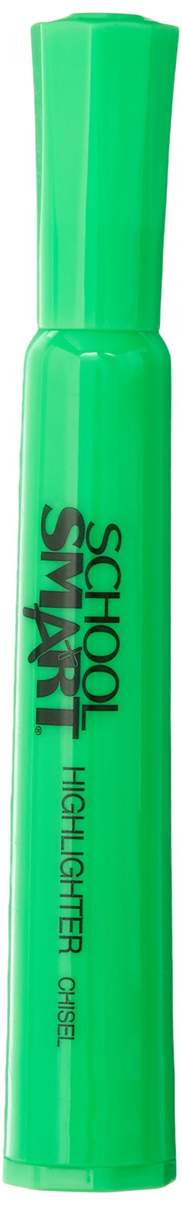 School Smart 1354269 Tank Style Highlighter, Chisel Tip, Green (Pack of 12)