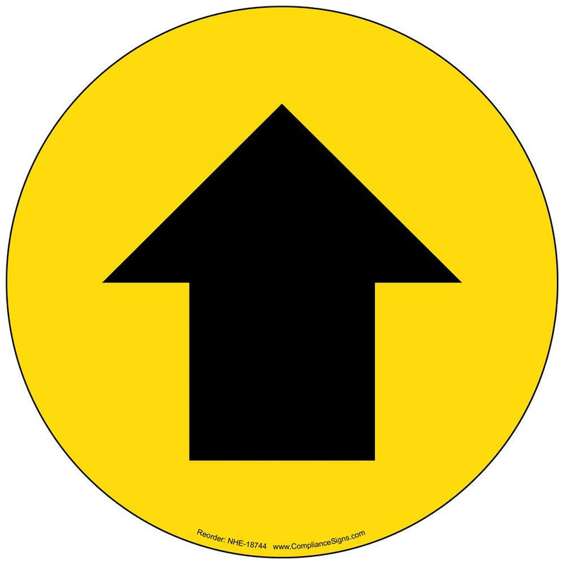 ComplianceSigns.com [Graphic Only] Arrow Floor Label Decal, 12 inch Heavy-Traffic Vinyl for Wayfinding, Made in USA