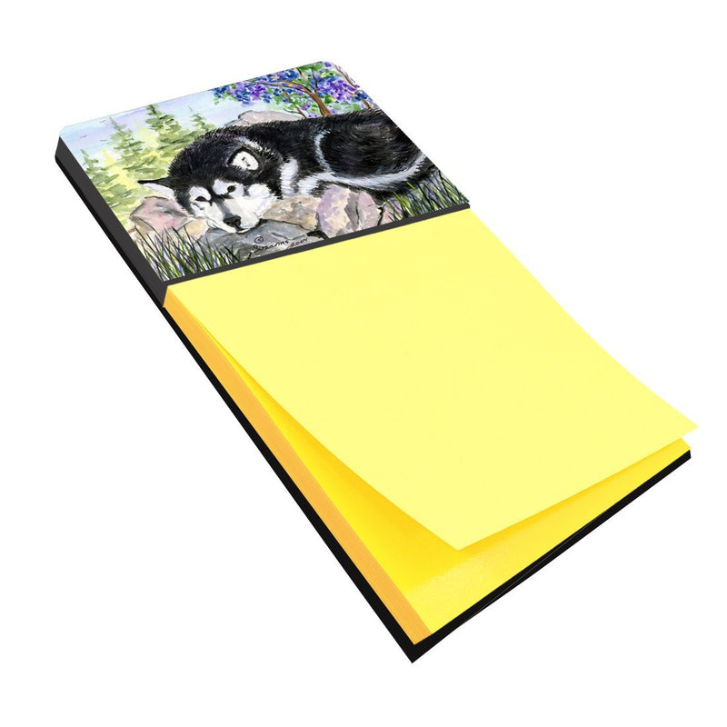 Caroline's Treasures SS8062SN Alaskan Malamute Refiillable Sticky Note Holder or Postit Note Dispenser, Large, Multicolor