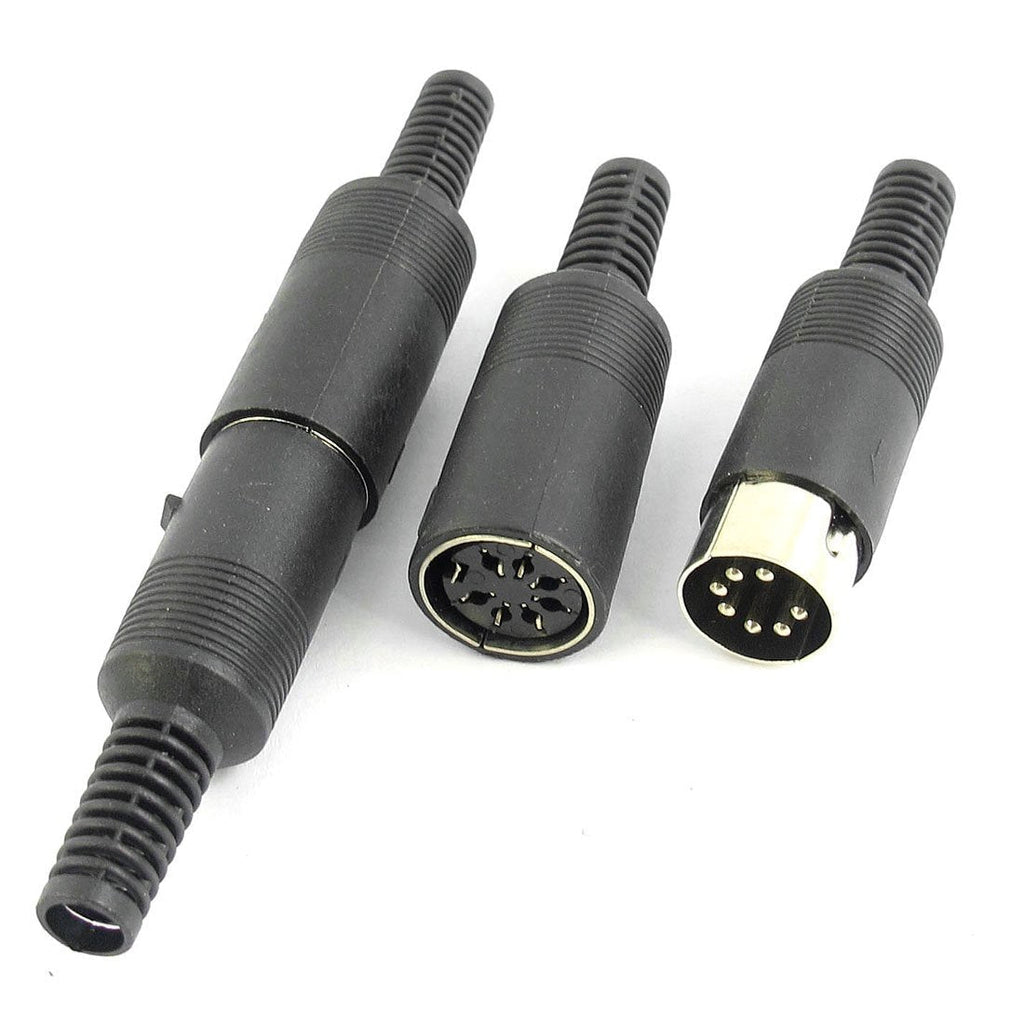 uxcell 2 Set Plastic Housing 7Pin Female + Male DIN Audio Connector Adapter