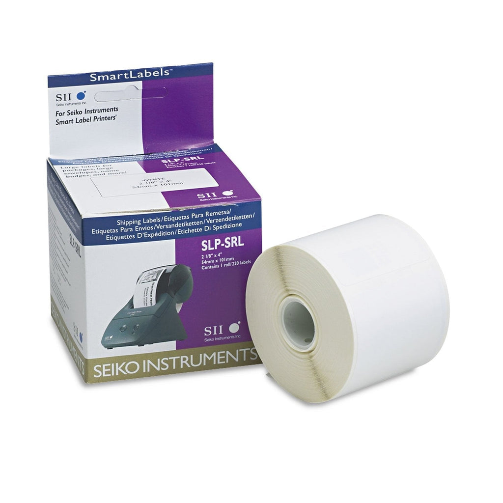 Seiko Bulk Self-Adhesive Wide Shipping Labels 2-1/8 x 4 White 220/Box SKPSLPSRL