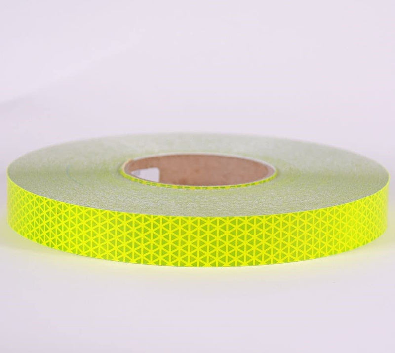 Oralite V98 Microprismatic Retroreflective Conspicuity Tape: 1 in. x 15 ft. (Fluorescent Lime Yellow) 1 in. x 5 yds. (25mm wide) Fluorescent Lime Yellow