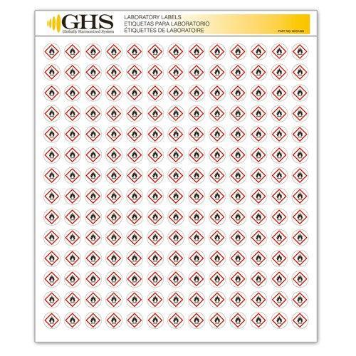 GHS - GHS1229 /HazCom 2012: Hazard Class Pictogram Label, Flame Hazard, 1/2" each (Pack of 1820)