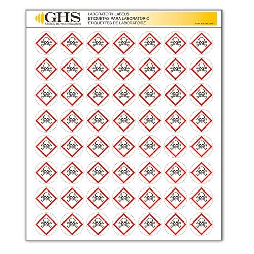 GHS/HazCom 2012: Hazard Class Pictogram Label, Skull and Crossbones, 1" each (Pack of 1120)