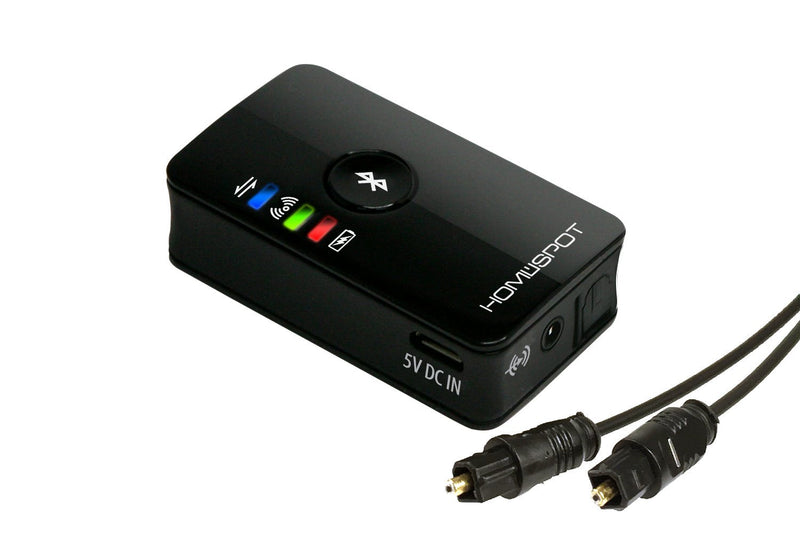 HomeSpot Bluetooth Transmitter for TV Audio Low Latency Wireless Audio Adapter Bluetooth 4.0 no Lip Sync Digital Optical Dual Stream Toslink SPDIF 2 Devices Simultaneously
