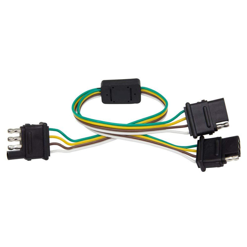LEDGlow Truck Flat 4 Pin Y-Splitter Adapter Trailer Harness - Powers Both Tailgate LED Light Bars & Trailer Lights
