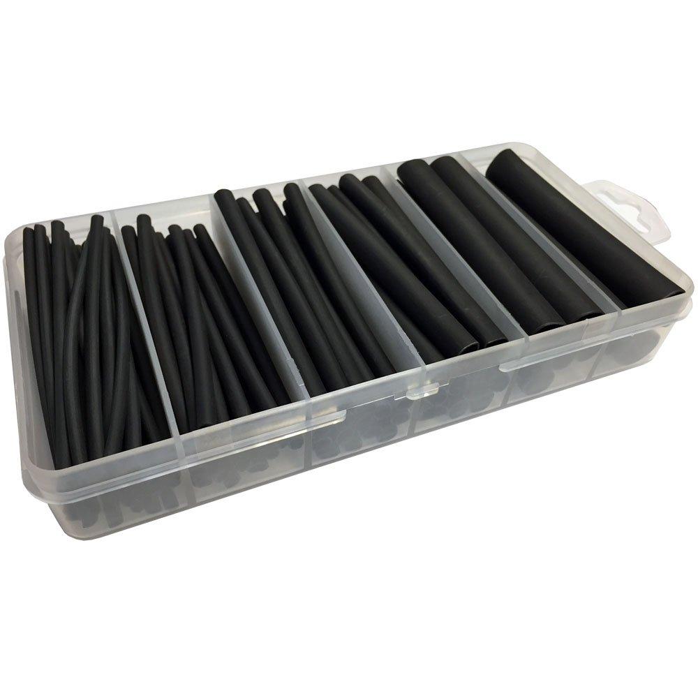 Dual Wall Heat Shrink KIT - 85 Pieces - 3:1 Shrink Ratio - Size Range: 3/32" to 1/2" - Black 85 Pieces / Dual Wall Black - 4"