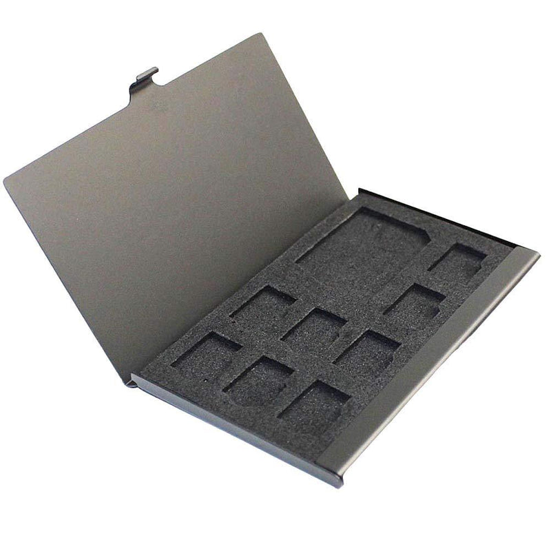 PCTC Aluminum Memory Card Case Storage Box for SD Micro SD MMC TF Card Holder Case Hold (9 Slots)