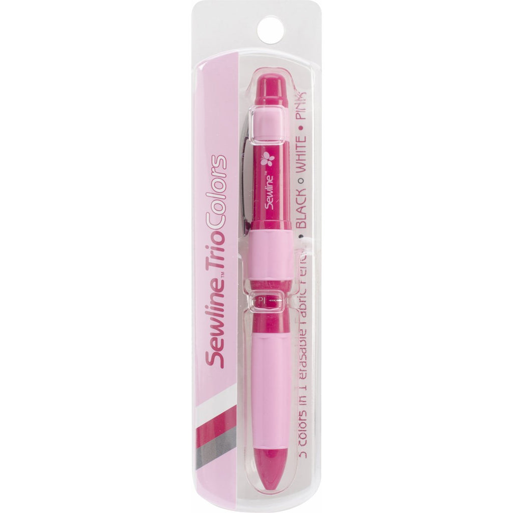 Sewline Mechanical Fabric Pencil, Trio-Black, White and Pink