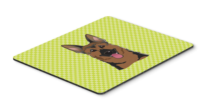 Caroline's Treasures BB1273MP Checkerboard Lime Green German Shepherd Mouse Pad, Hot Pad or Trivet, Large, Multicolor