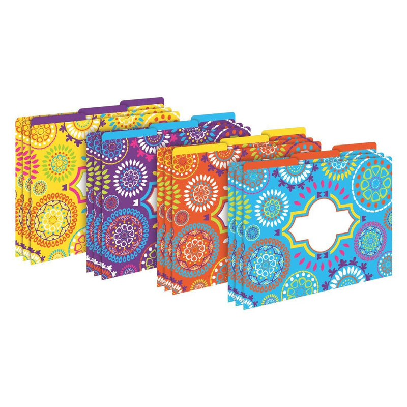 BARKER CREEK Moroccan File Folders, Letter Size, Multiple Designs, Pack of 12