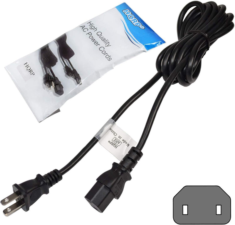 HQRP 10ft AC Power Cord Compatible with Sony Bravia KDL-46Z4100 KDL-40V4100 KDL-40V4150 KDL-40V5100 KDL-40VE5 KDL-40Z4100 HDTV TV LCD LED Plasma Mains Cable