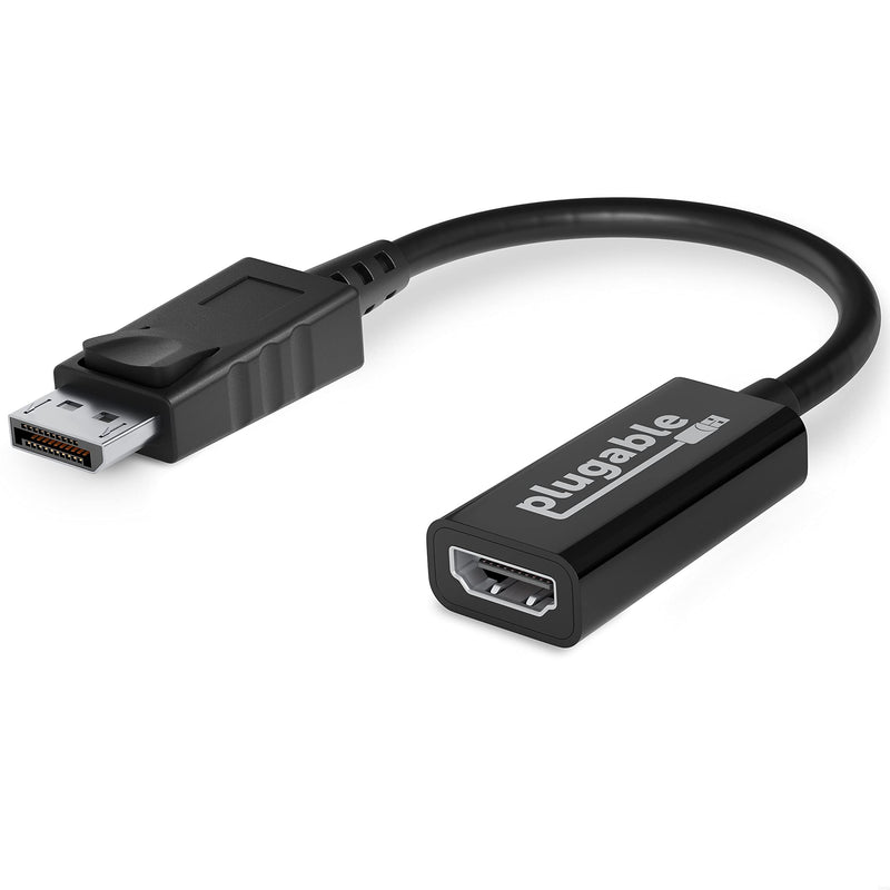 Plugable Active DisplayPort to HDMI Adapter - Connect Any DisplayPort-Enabled PC or Tablet to an HDMI Enabled Monitor, TV or Projector for Ultra-HD Video Streaming (HDMI 2.0 up to 4K 3840x2160 @60Hz)
