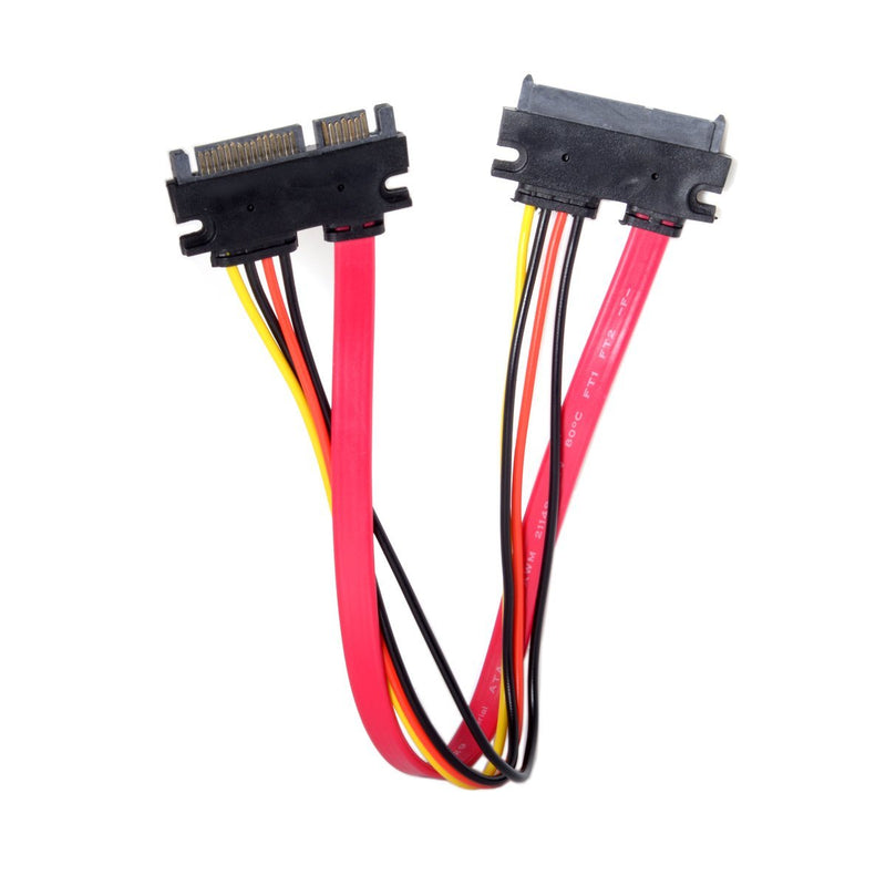 Cablecc SATA III 3.0 7+15 22 Pin SATA Male to Female Data Power Extension Cable 30cm Red Color