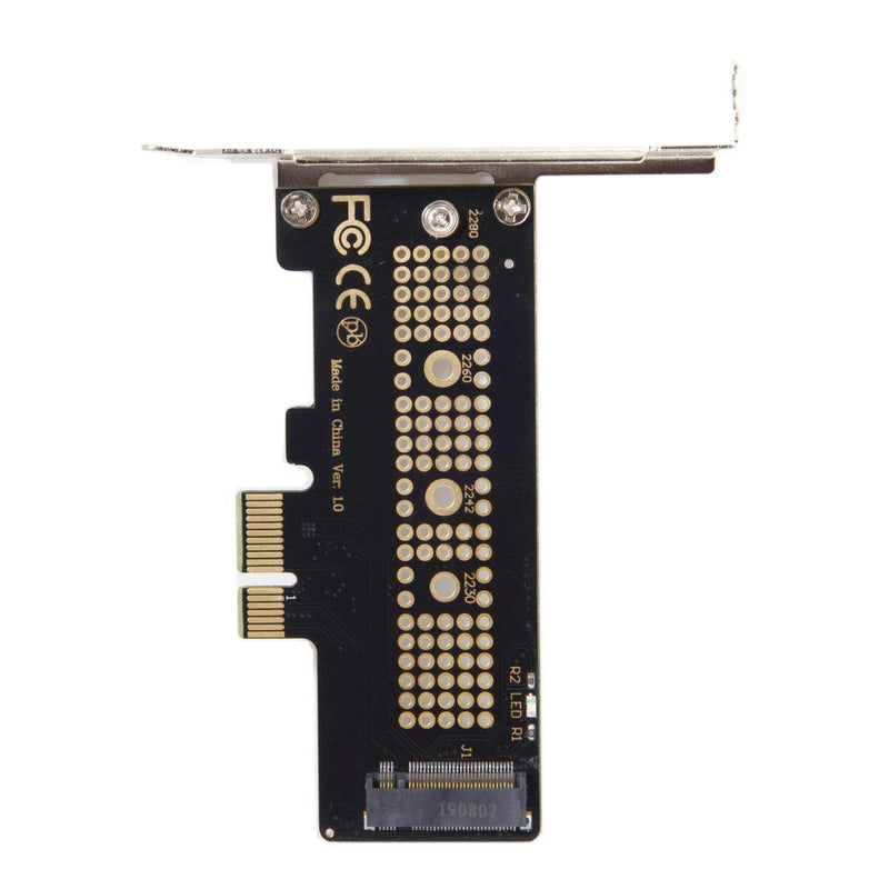 Cablecc Low Profile PCI-E 3.0 x4 Lane to M.2 NGFF M-Key SSD Nvme AHCI PCI Express Adapter Card Black 1X NVME to PCI-E 1X