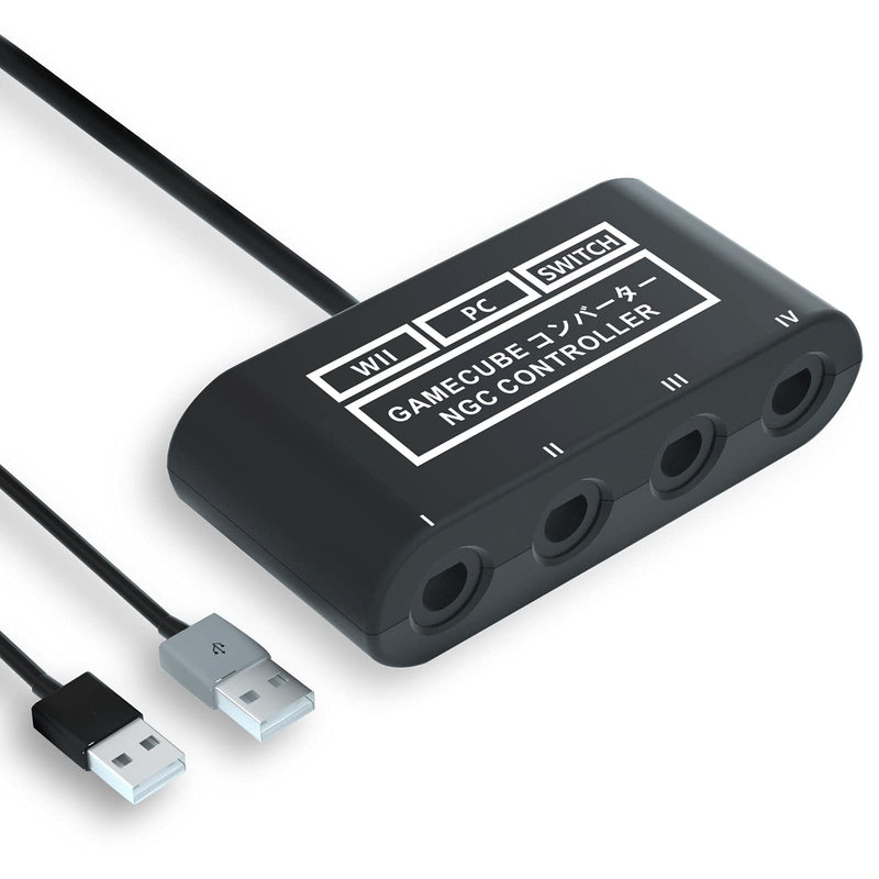 pdobq Adapter Comaptible Gamecube Controller Adapter for Switch / PC / Wii U. Super Smash Bros Gamecube Adapter. No Driver Need and Easy to Set Up. 4 in 1 Game Cube Adapter