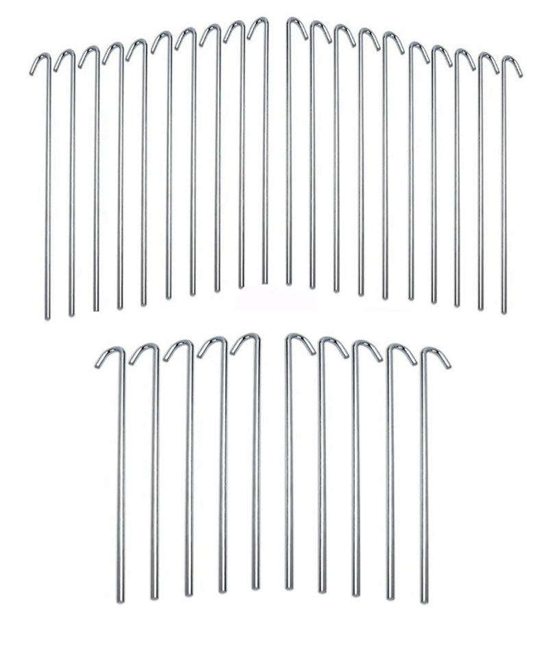IIT 71021 30-Piece Galvanized Steel Tent Pegs-Garden Stakes, 9 Inch, Silver