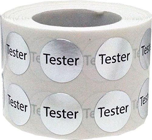 Cosmetic Tester Labels Metallic Silver 1/2 Inch Round Circle Dots 1,000 Adhesive Stickers