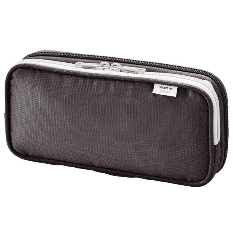 LIHIT LAB Double Pen Case, Large, 4.1 x 8.7", Black (A7661-24) (A-7661-24) 4.1" x 8.7"
