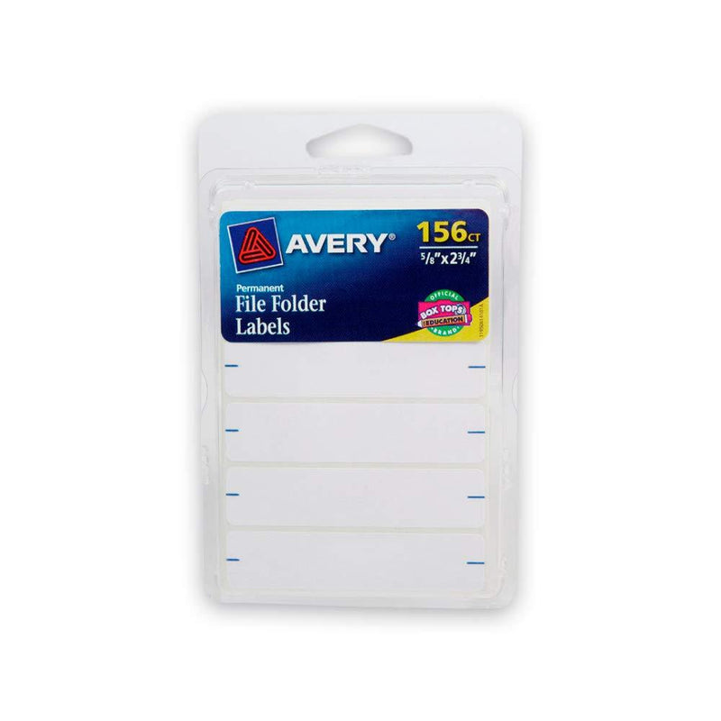 File Folder Labels, 5/8"x2-3/4", 156 per Pack, White [Set of 5]