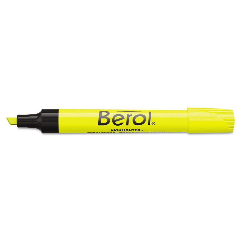 Berol 4009 Highlighter, Chisel Tip, Color: Fluorescent Yellow [ Pack of 24 ]