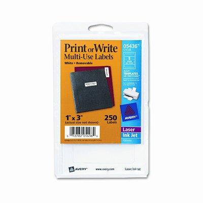 Print or Write Removable Multi-Use Labels, 250/Pack [Set of 2]