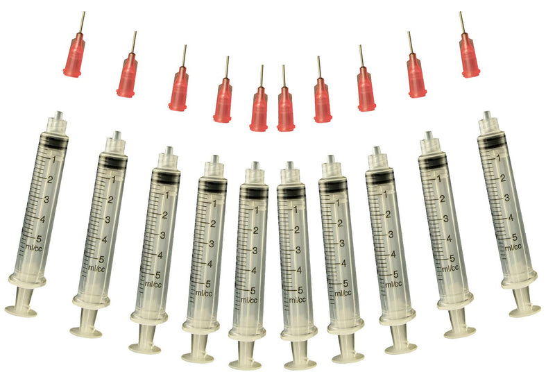 Creative Hobbies® Glue Applicator Syringe for Flatback Rhinestones & Hobby Crafts, 5 Ml with 18 Gauge Pink Precision Tip - Value Pack of 10