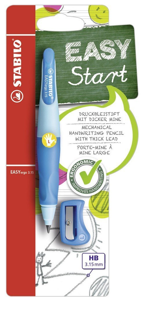 Stabilo Easyergo 3.15 Left Hand Mechanical Pencil, Light Blue Multicolor