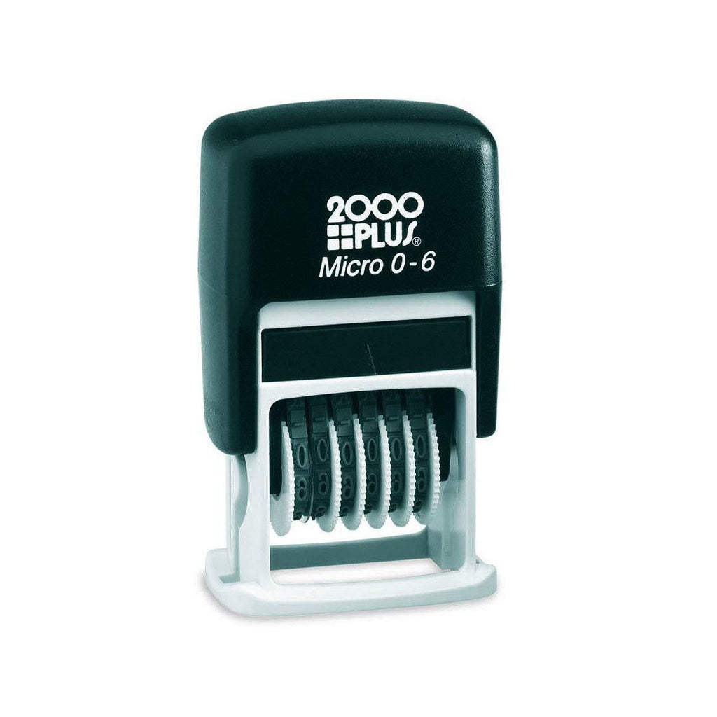 2001 PLUS Self-Inking Numberer Stamp, 6-Bands, 1/2", 5/32" Number Height, Black Ink (010132)