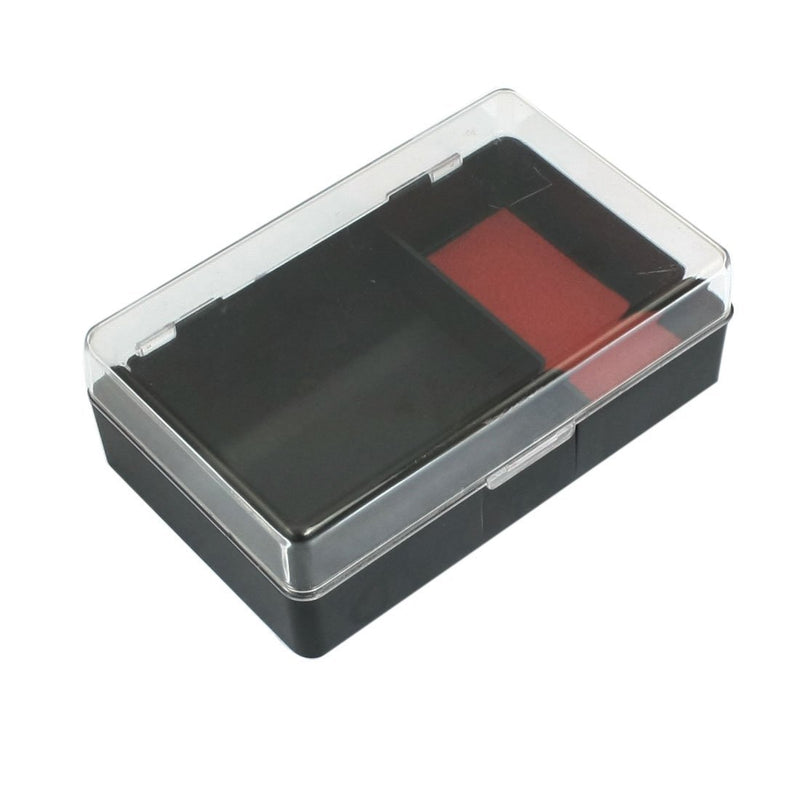 Plastic Inkpad Stamper Storage Box Case Holder, Red Black