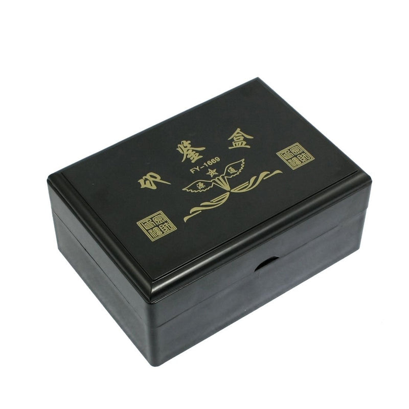 Plastic 3 Compartment Seal Stamper Holder Box Case, Black