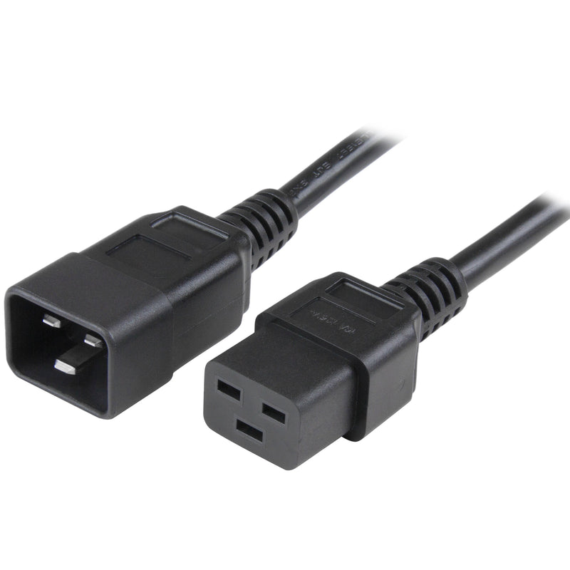 StarTech.com 3 ft Heavy Duty 14 AWG Computer Power Cord - C19 to C20 - 14 AWG Power Cable - IEC 320 C19 to IEC 320 C20 Extension Cord 3ft