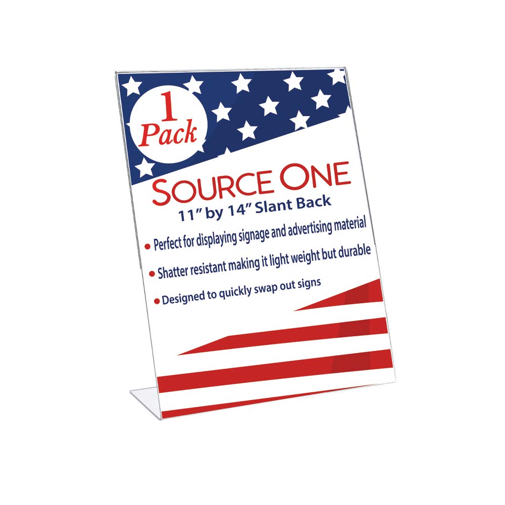 Source One 11" by 14" Slant Back Sign Holder