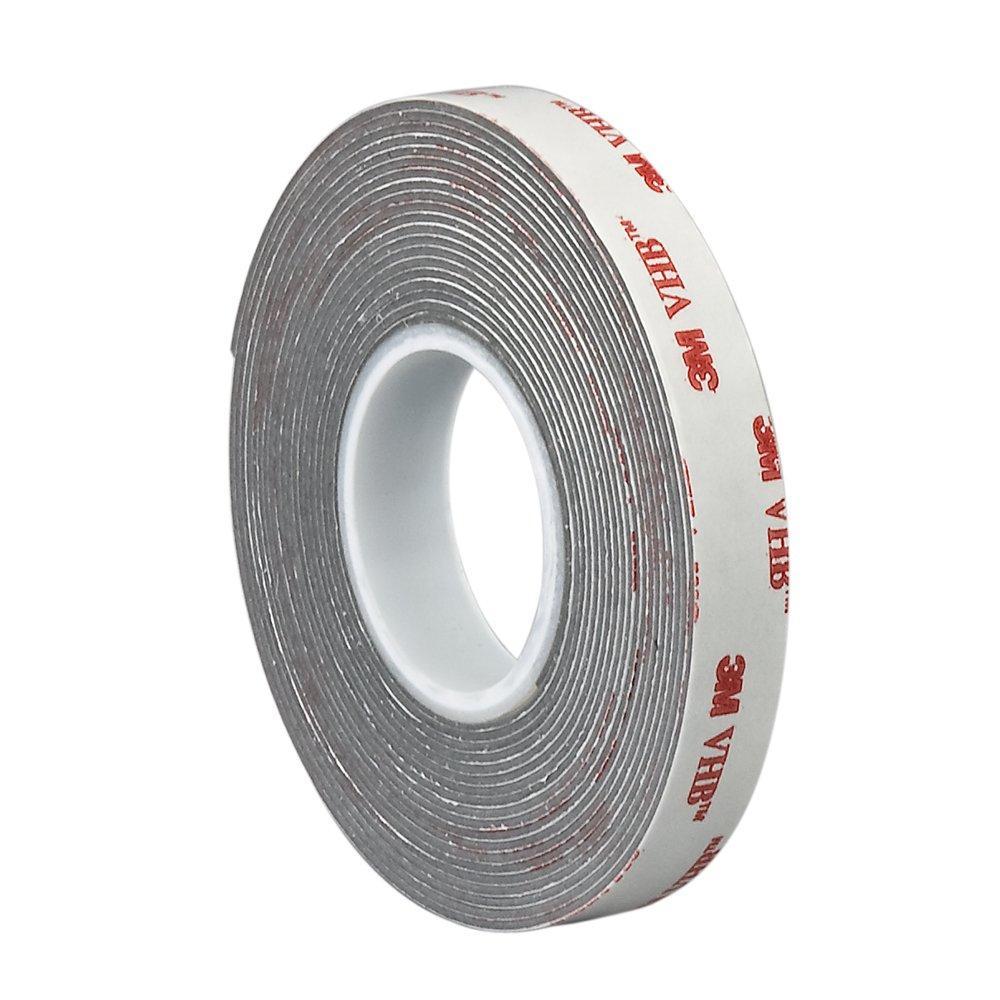 TapeCase 1-5-4956 3M VHB Tape 4956, 1" Wide, 5 yd. Length, Gray