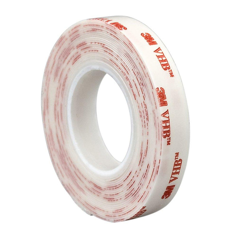 3M VHB 4920 Acrylic Adhesive Tape - 0.5 in. x 15 ft. Pressure Sensitive Double-Sided Tape Roll for High Surface Energy Substrates