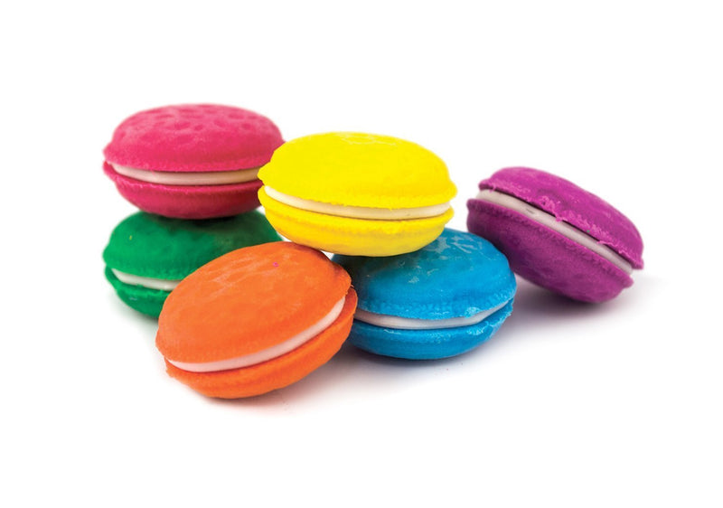 OOLY, Macarons Vanilla-Scented Erasers, School Supplies for Kids - Set of 6