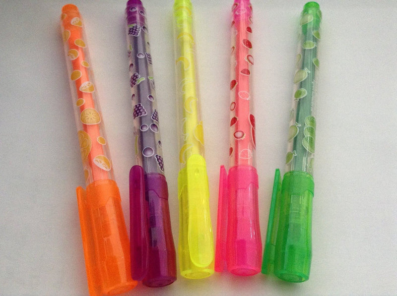 Scented Fluorescent Markers Highlighter Pen - 5 Pack Vibrant Colors