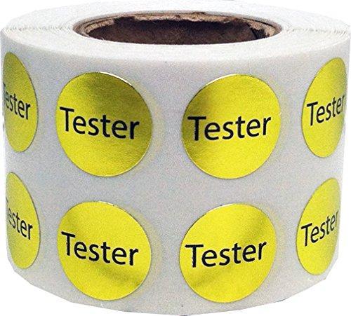 Cosmetic Tester Labels Metallic Gold 1/2 Inch Round Circle Dots 1,000 Adhesive Stickers