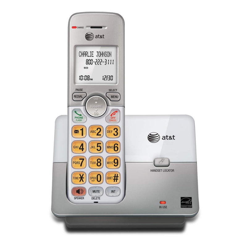 AT&T EL51103 DECT 6.0 Phone with Caller ID/Call Waiting, 1 Cordless Handset, Silver 1 Handset