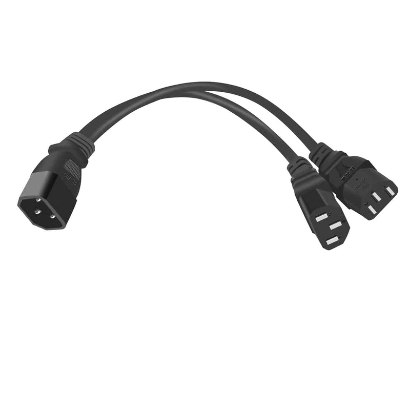 UPS Server C14 to 2 x C13 Y Splitter Adapter Extension Power Cable Cord 30cm 1ft/30cm