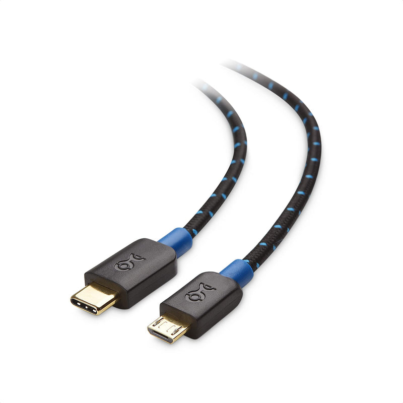 Cable Matters USB C to Micro USB Cable (Micro USB to USB-C Cable) with Braided Jacket 6.6 Feet in Black 6 Feet