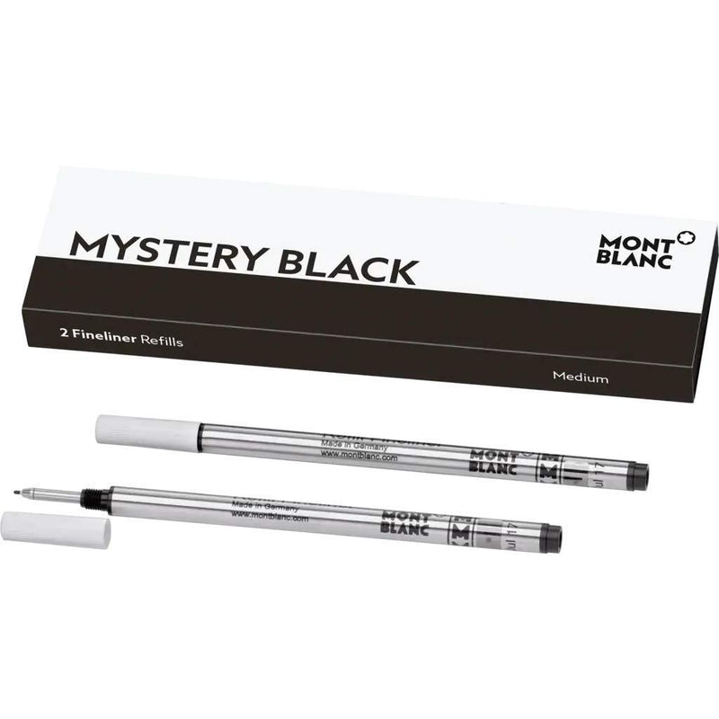 Montblanc Fineliner Refills (M) Mystery Black 110149 – Pen Refills for Fineliner and Rollerball Pens by Montblanc – 2 x Fiber Tip Pen Refill M