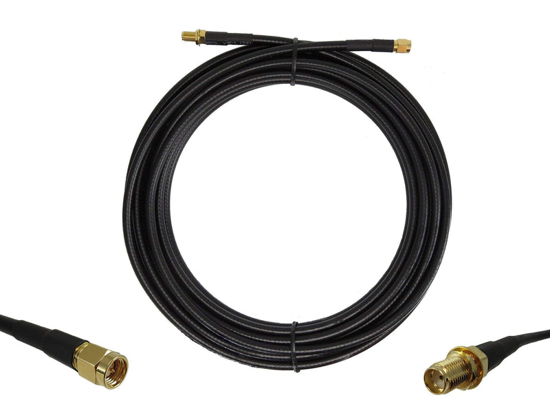 25 ft Low-Loss Coax Extension Cable (50 Ohm) - SMA Male to SMA Female - Antenna Lead Extender for 3G/4G/LTE/Ham/ADS-B/GPS/RF Radio Use (Not for TV or WiFi) 25 ft