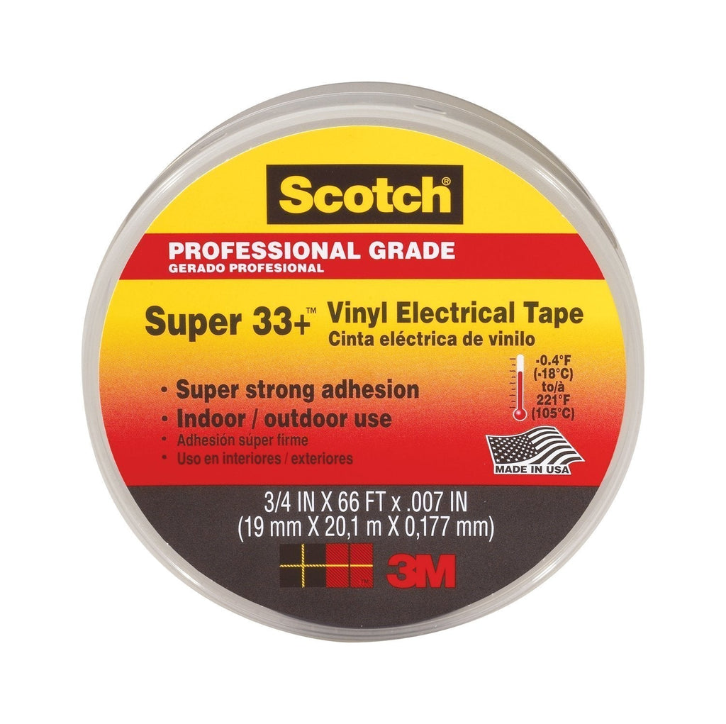 3M Scotch Super 33+ Vinyl Electrical Tape, .75-Inch by 66-Feet, 2-PACK (Package include Retractable Pen)