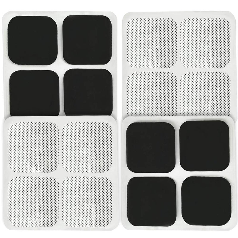 16 Pads of Easy@home 2"x 2" TENS Unit Reuseable Self Stick Carbon Electrode Pad - Non Irritating Design 2x2 Inch (Pack of 16)